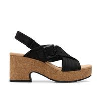 Clarks Nerisa West, Sandalia Mujer, Black Nubuck, 39.5 EU