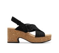 Clarks Nerisa West, Sandalia Mujer, Black Nubuck, 39 EU
