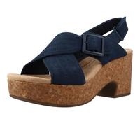 Clarks - Nerisa West, Sandalia De las mujeres, Navy Nubuck,
