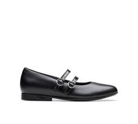 Clarks Originals Finja Bar Y, Shoe Unisex Adulto, Black Leather, 37 EU