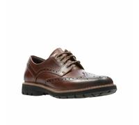 Clarks Originals Hombre Batcombe Ala Marrón Oscuro Lea, Calado GB 7,8, 9,10 G