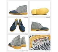 Clarks Originals Hombre Desierto Botas Marino Peineta Harris Tweed GB 7,8, 9,10,