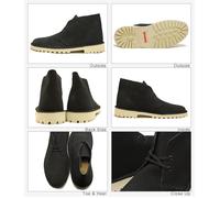 Clarks Originals Hombres DESERT TROOPER Ante Negro UK 6,7,8,9,10,11 G