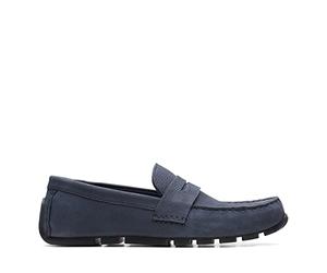 Clarks Oswick Bar, Mocasines, para Hombre, Azul (Navy Nubuck), 44.5 EU