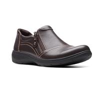 Clarks Carleigh Ray Oxfords para mujer, Cuero marrón oscuro, 6.5 Wide