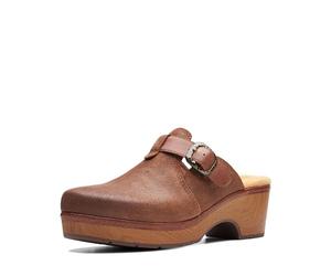 Clarks Paizlee NoraClog para mujer, Ante beige, 41.5 EU