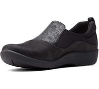 Clarks Paz Sillian, Mocasines Mujer, Negro (Black Leather 005), 41 EU Ancho
