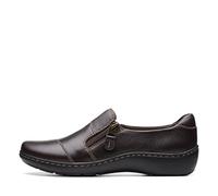 Clarks Porto Di Cora, Mocasín Penny Mujer, Piel Marrón Oscuro, 41 EU Ancho
