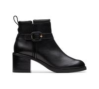 Clarks Premium Botas de combate Chamberly Trim para mujer, cuero negro, 7.5 UK, Piel negra, 40.5 EU