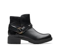 Clarks Premium Botas de moda Hearth Kaylie para mujer, cuero negro, 3.5 UK, Piel negra, 36.5 EU
