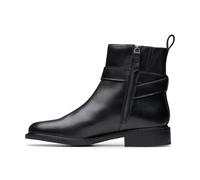 Clarks Premium Botas de moda para mujer, estilo renovado, cuero negro, talla 4 UK, Piel negra, 37 EU