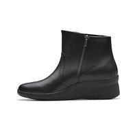 Clarks Premium Botas de moda Suttyn Rae para mujer, cuero negro, talla 5 UK, Piel negra, 38 EU