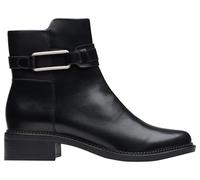 Clarks Premium Botas Maye Bella Fashion para mujer, cuero negro, 3 UK, Piel negra, 36 EU