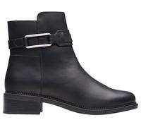 Clarks Premium Botas Maye Bella Fashion para Mujer, Cuero Negro, Talla 5.5 UK, Piel Negra, 38.5 EU
