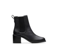 Clarks Premium Chamberly Top Chelsea Bota para mujer, cuero negro, 5 UK, Piel negra, 38 EU