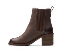 Clarks Premium Chamberly Top Chelsea Bota para Mujer, Marrón Oscuro Lea, 38, Marrón Oscuro Lea, 38 EU