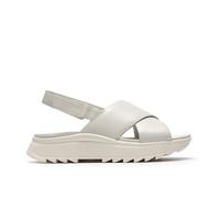 Clarks Premium Dashlite Wish, Sandalia Mujer, Piel Blanca, 38 EU