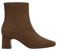 Clarks Premium Fernie Zip, Botas Cortas al Tobillo Mujer, Gamuza de Nogal, 36 EU