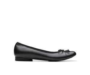 Clarks Premium Loreleigh RAE Ballet Flat, Cuero Negro, 7 UK, Piel Negra, 40 EU