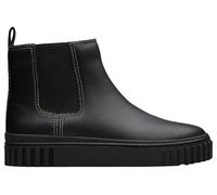 Clarks Premium Mayhill Top Chelsea Botas para mujer, cuero negro, 4 UK, Piel negra, 37 EU