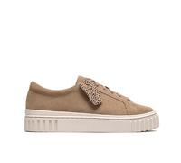 Clarks Premium Mayhill Walk - Tenis para Mujer, Ante Beige, 4 UK