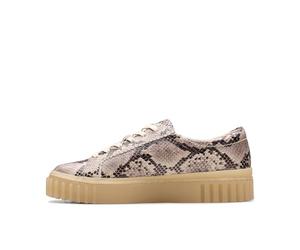 Clarks Premium Mayhill Walk - Tenis para Mujer, Color Gris Snake Lea, Talla 5.5 de Reino Unido, Gris Snake Lea, 38.5 EU