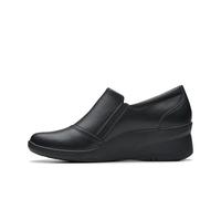 Clarks Premium Mocasín Suttyn con Cremallera para Mujer, Cuero Negro, 6 UK, Piel Negra, 39 EU