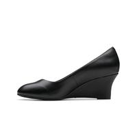 Clarks Premium Olivette Pearl, Bomba Mujer, Black Leather, 41 EU