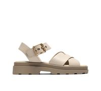 Clarks Premium Sandalia Orinoco3 Cross para mujer, piel crema, 7 UK