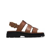 Clarks Premium Sandalias Orinoco3 con correa para mujer, cuero bronceado, 4 UK