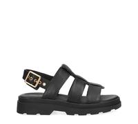 Clarks Premium Sandalias Orinoco3 con correa para mujer, cuero negro, 8 UK