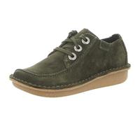 Clarks Premium Zapatos Deportivos Funny Dream para Mujer, Ante Verde Oscuro, Talla 8 de Reino Unido, Gamuza Verde Oscuro., 41 EU