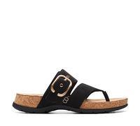 Clarks Reileigh Park, Chanclas Mujer, Negro, Nobuck, 40 EU