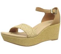Clarks Rose Ease, sandalias de cuña para mujer, Marrón claro Lea, 41.5 EU