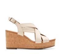 Clarks Sabina Sling, Sandalia Mujer, Cream Leather, 39.5 EU