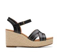 Clarks Sabina Strap, Sandalia Mujer, Black Leather, 41.5 EU