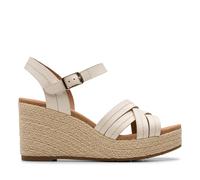 Clarks Sabina Strap, Sandalia Mujer, Cream Leather, 41 EU