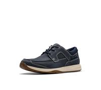Clarks Sailview Lace, Zapatillas Hombre, Nubuck Azul Marino, 42.5 EU