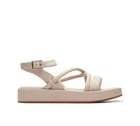 Clarks Sandalia cruzada Alda para mujer, Piel arena, 40 EU