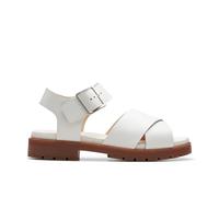 Clarks Sandalia cruzada Orinoco para mujer, White, 37 EU