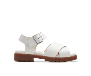 Clarks Sandalia cruzada Orinoco para mujer, White, 37 EU