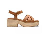 Clarks - Sandalia de mujer marrón - Cuero premium - Shoes - Mujer - Marrón - 41 1/2 EU -