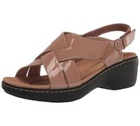 Clarks Sandalia Merliah Echo con tacón para mujer, praliné patent, 40.5 EU