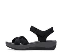 Clarks Sandalia plana Arla Shore para mujer, Negro (Black Textile), 41 EU