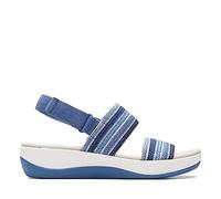 Clarks Sandalia plana Arla Stroll para mujer, Azul Combi, 39 EU