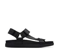 Clarks Sandalia Sunder Range para hombre, piel negra, 44 EU
