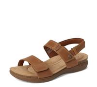 Clarks Sandalias April Clover para mujer, Piel combinada de color marrón, 37 EU