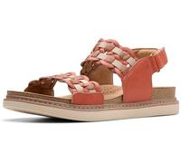 Clarks Sandalias Arwell Glide para mujer, Piel combinada naranja, 41 EU