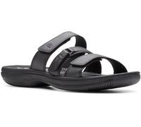 Clarks - Sandalias Brinkley Coast para mujer, Negro/Negro, 41.5 EU