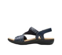 Clarks Sandalias casuales para mujer, Cuero azul marino, 36.5 EU
